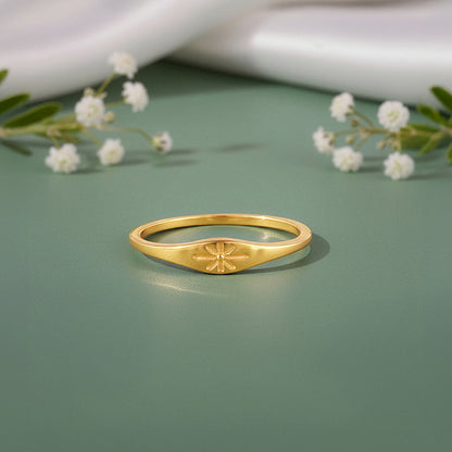 Golden Floral Promise Ring