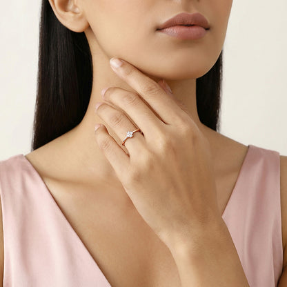 Rose Gold Floral Vows Ring
