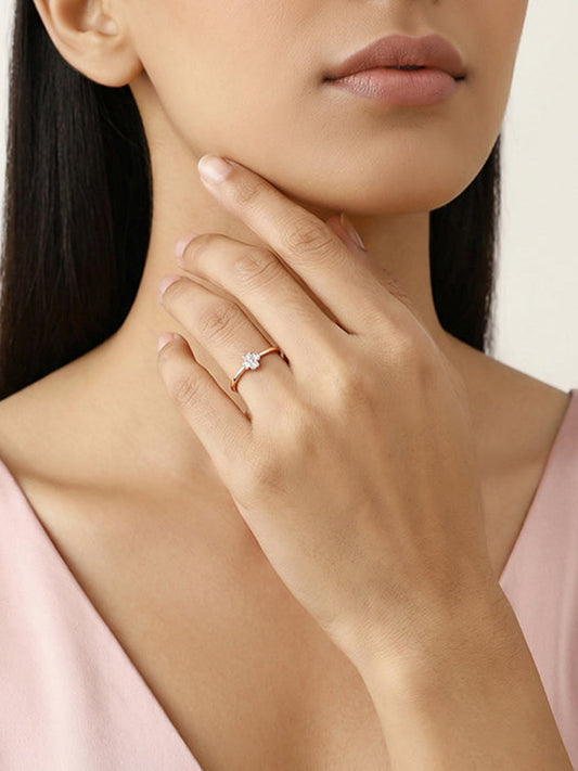 Rose Gold Floral Vows Ring