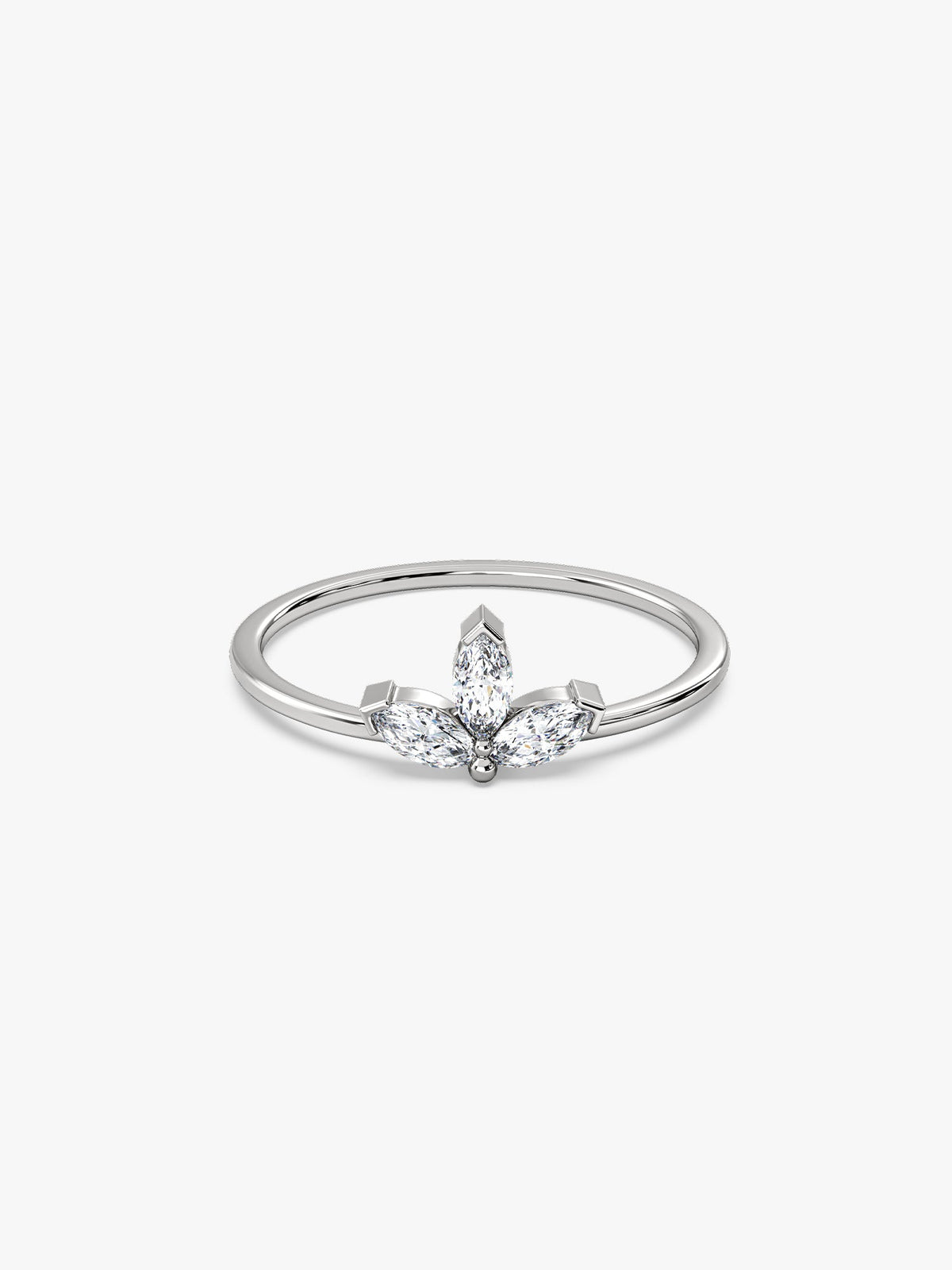 Silver Flora Trine Ring