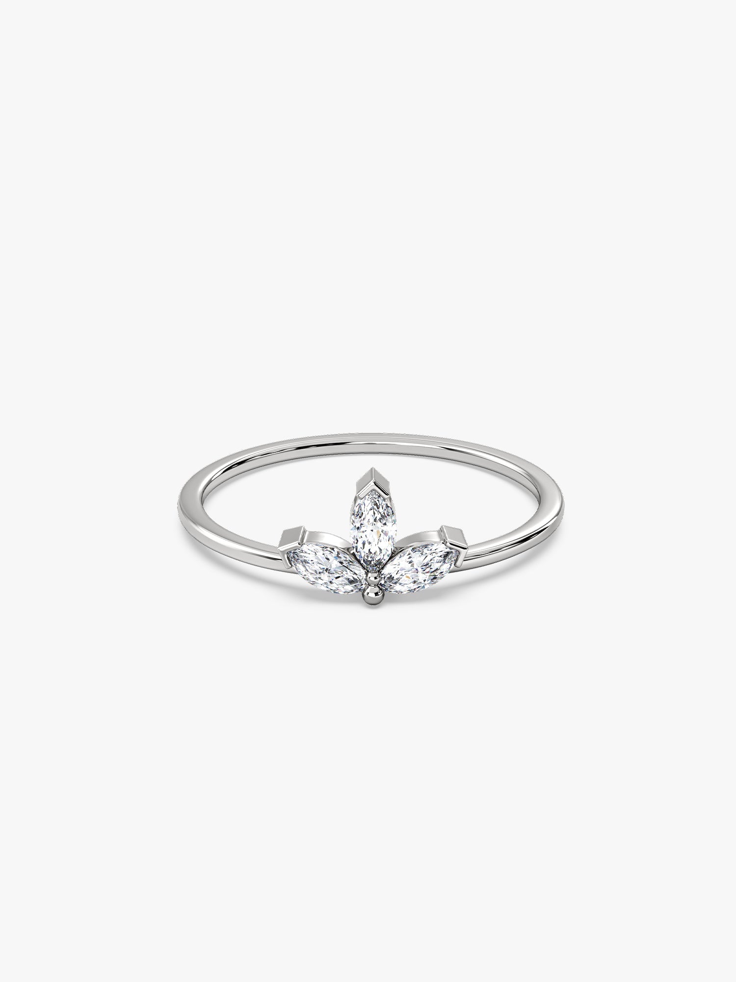 Silver Flora Trine Ring