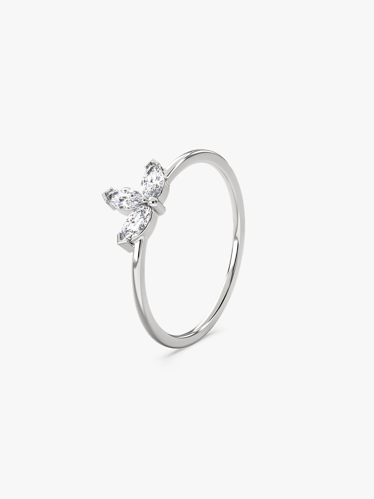Silver Flora Trine Ring
