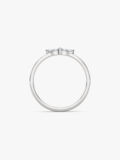 Silver Flora Trine Ring