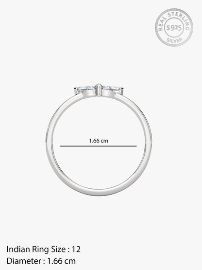 Silver Flora Trine Ring