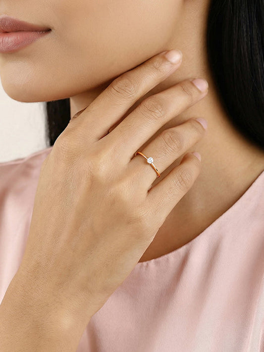 Rose Gold Velora Spark Ring