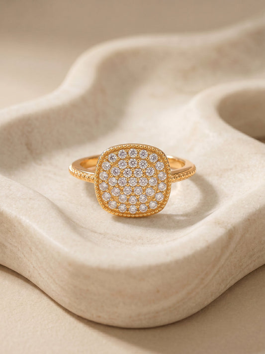 Golden Eternal Square Ring