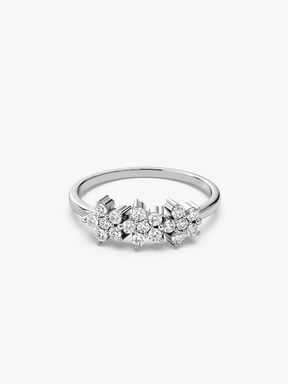 Silver Bloom Cascade Ring