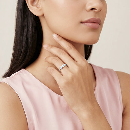 Silver Bloom Cascade Ring
