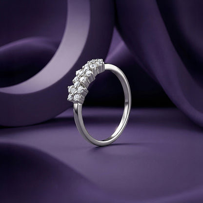Silver Bloom Cascade Ring
