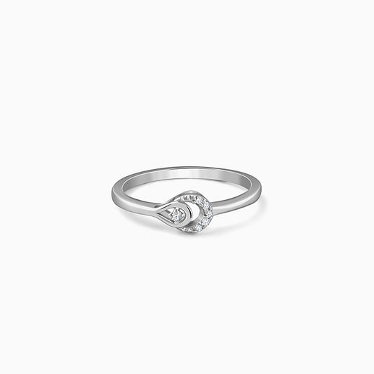 Silver Aurora Pear Ring