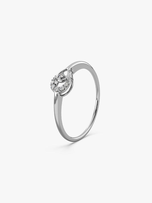 Silver Aurora Pear Ring