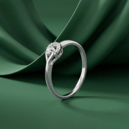 Silver Aurora Pear Ring