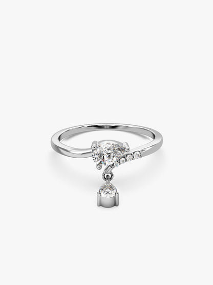 Silver Falling Light Ring