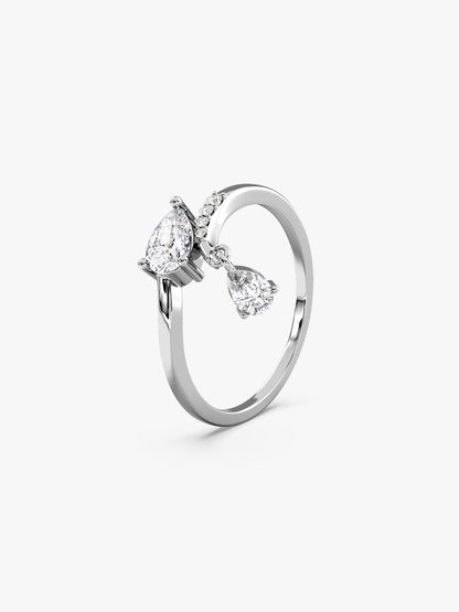 Silver Falling Light Ring