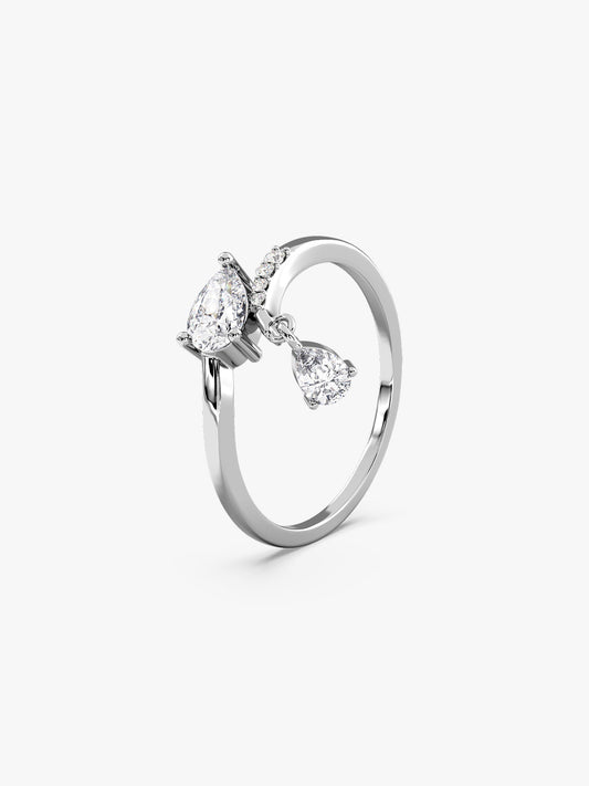 Silver Falling Light Ring