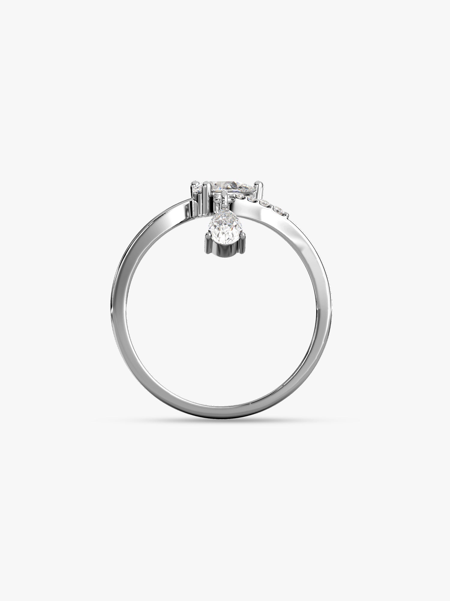 Silver Falling Light Ring