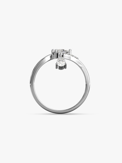 Silver Falling Light Ring