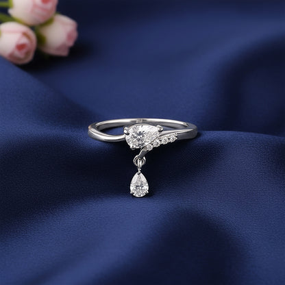 Silver Falling Light Ring