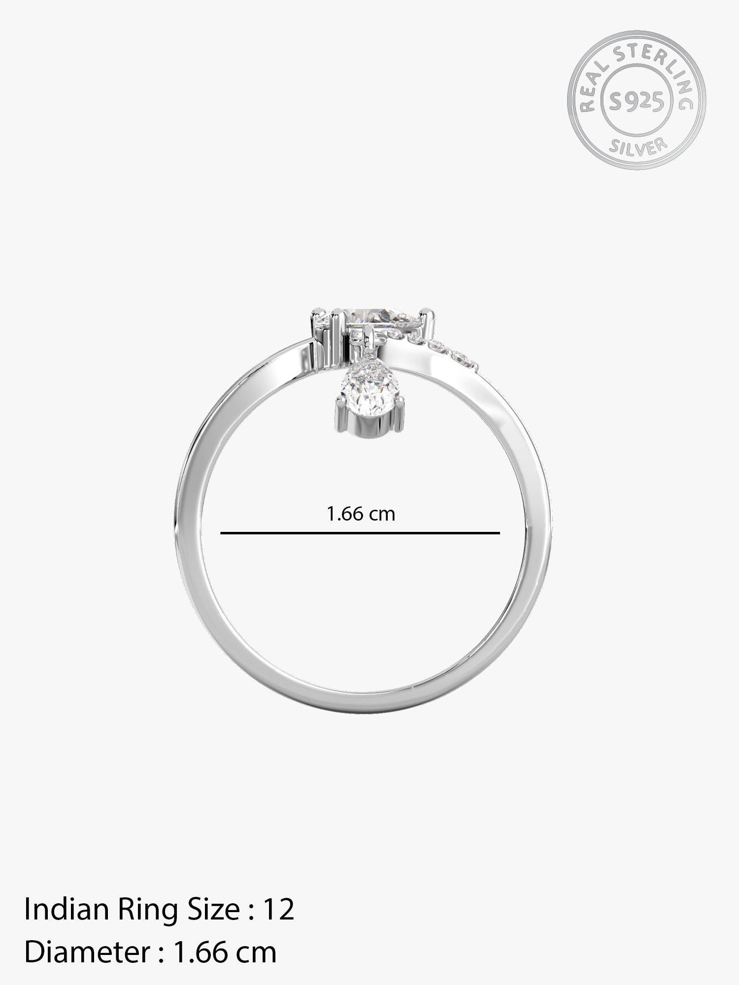 Silver Falling Light Ring