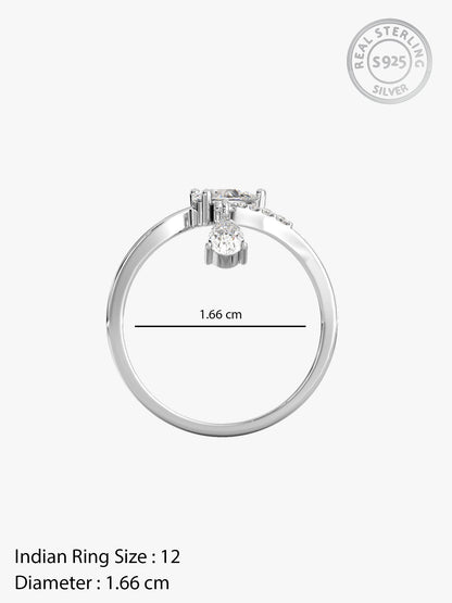 Silver Falling Light Ring
