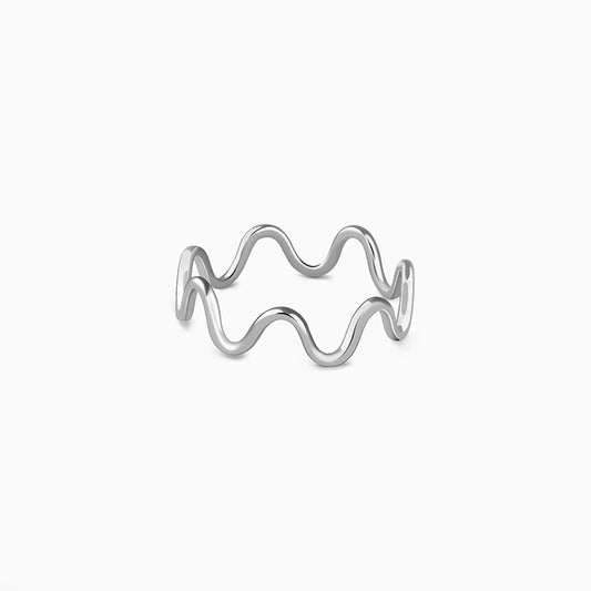 Silver Classic Wave Ring