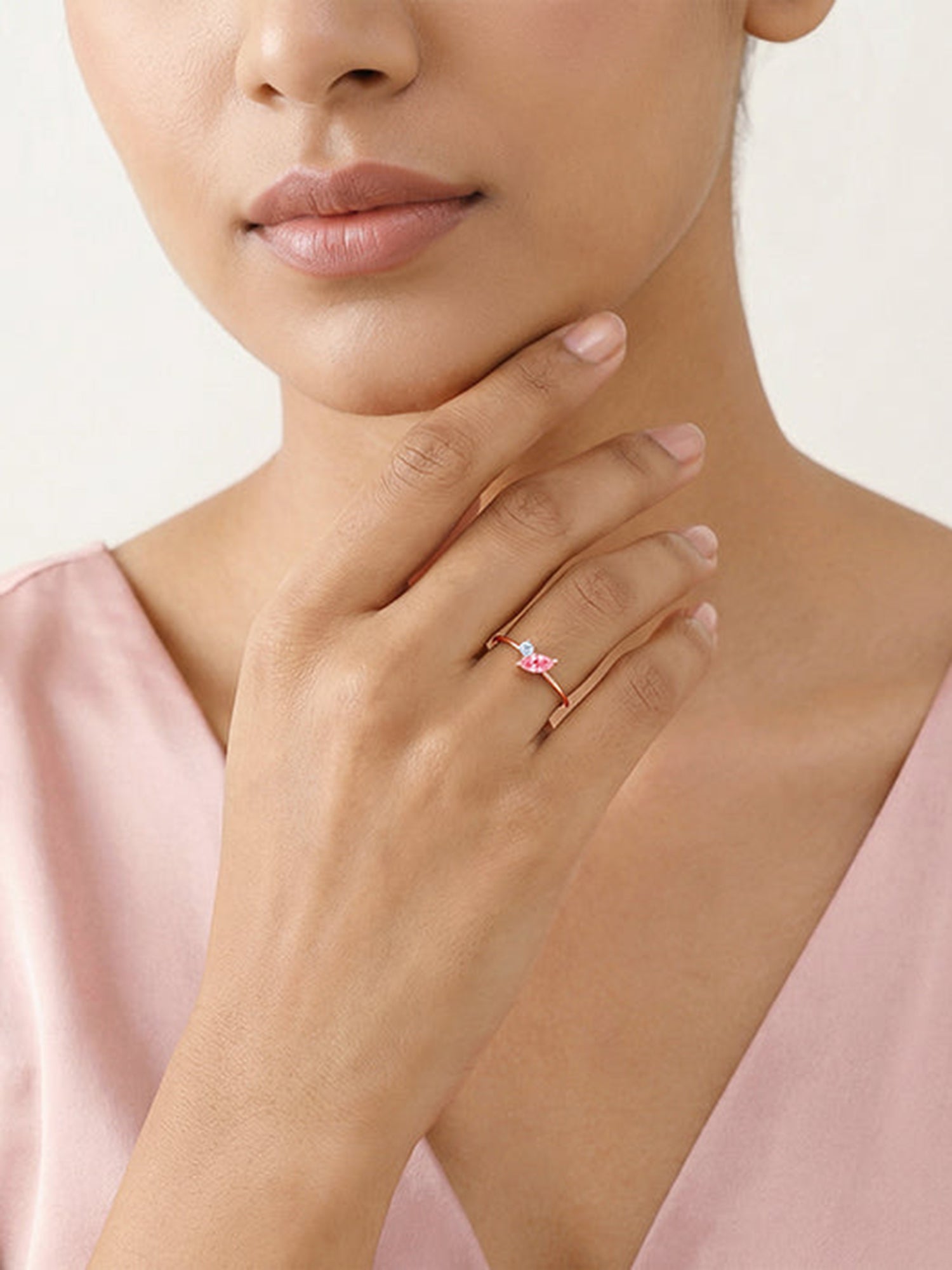 Rose Gold Toi et Moi Ring (Size 12)
