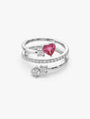 Silver Pink Serenade Ring