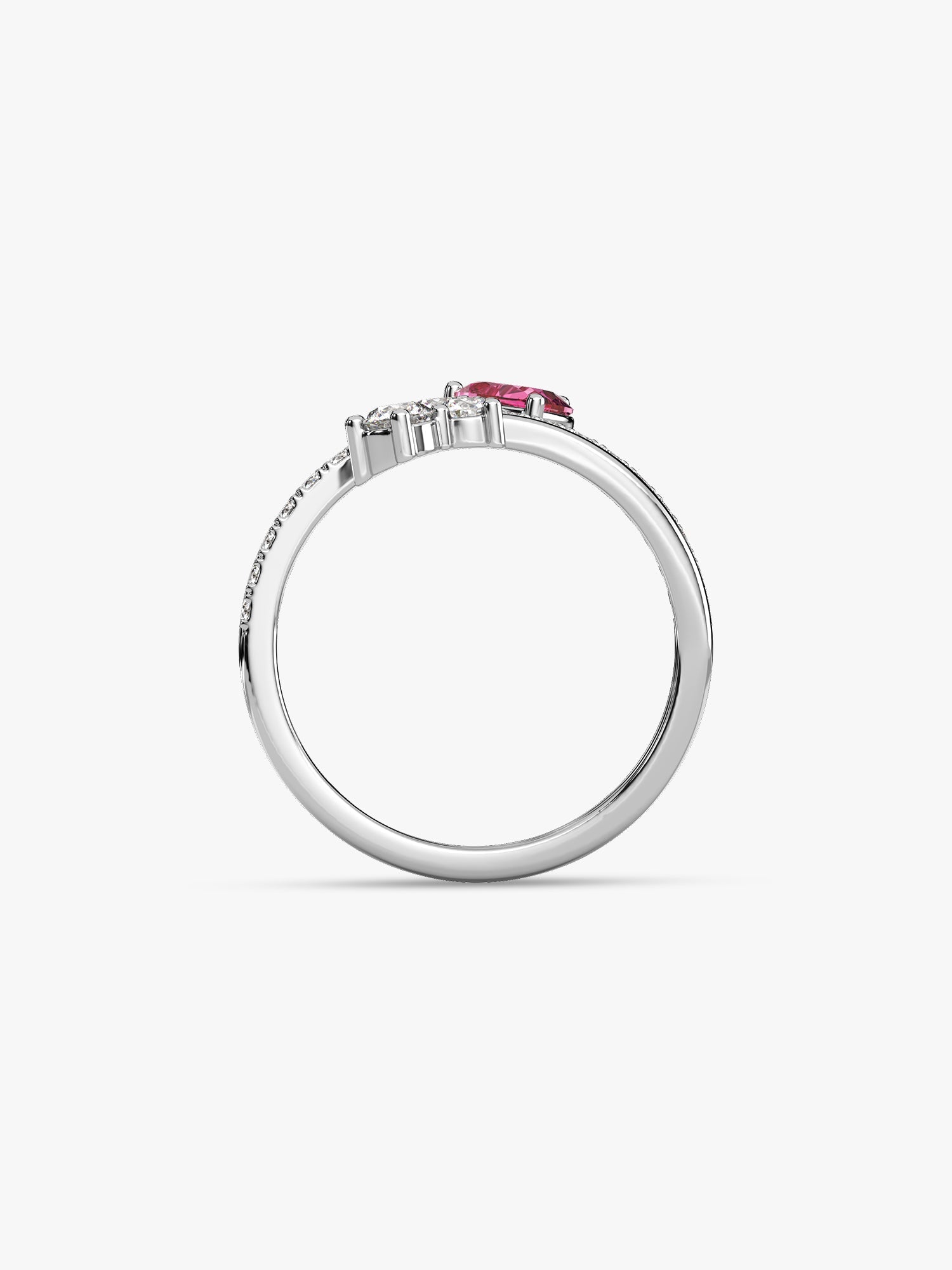 Silver Pink Serenade Ring