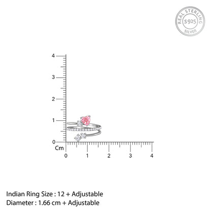 Silver Pink Serenade Ring