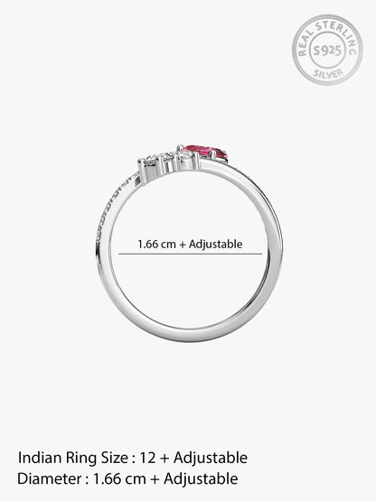 Silver Pink Serenade Ring