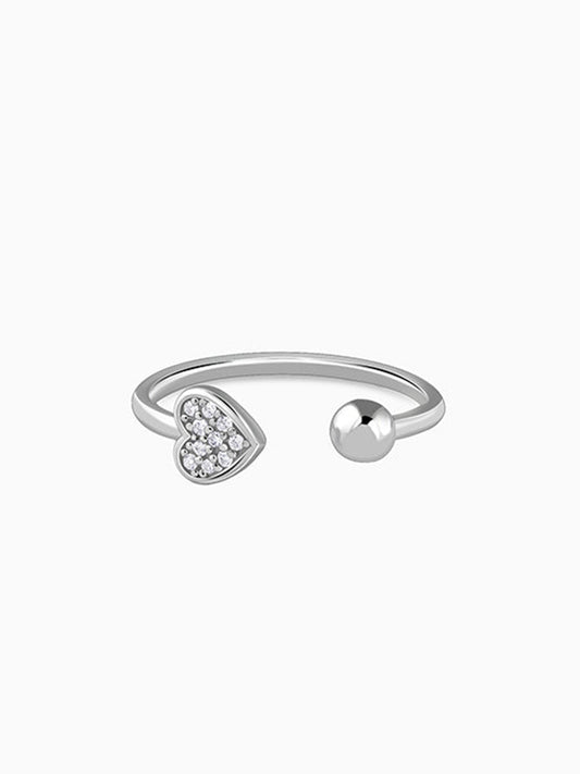 Silver Stylish Love Ring