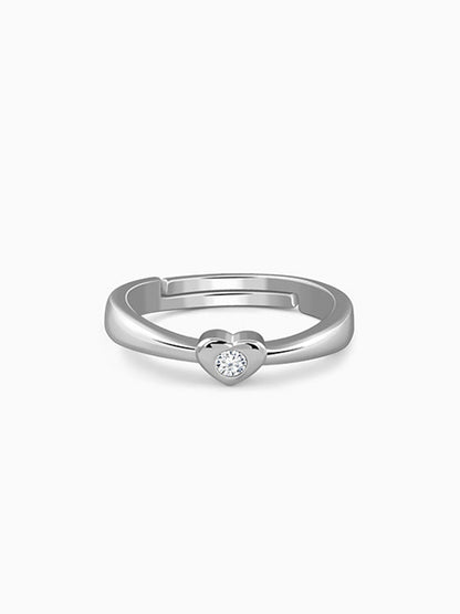 Silver Heartbeam Ring