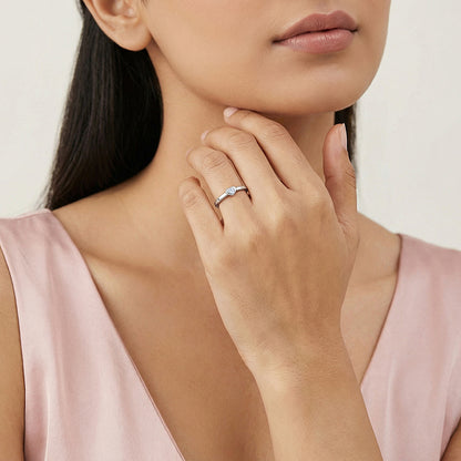 Silver Heartbeam Ring