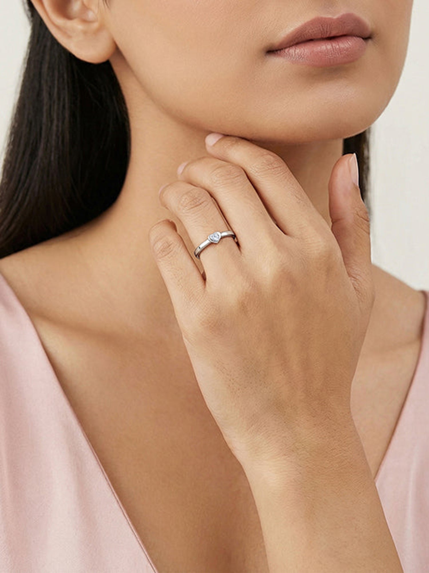 Silver Heartbeam Ring