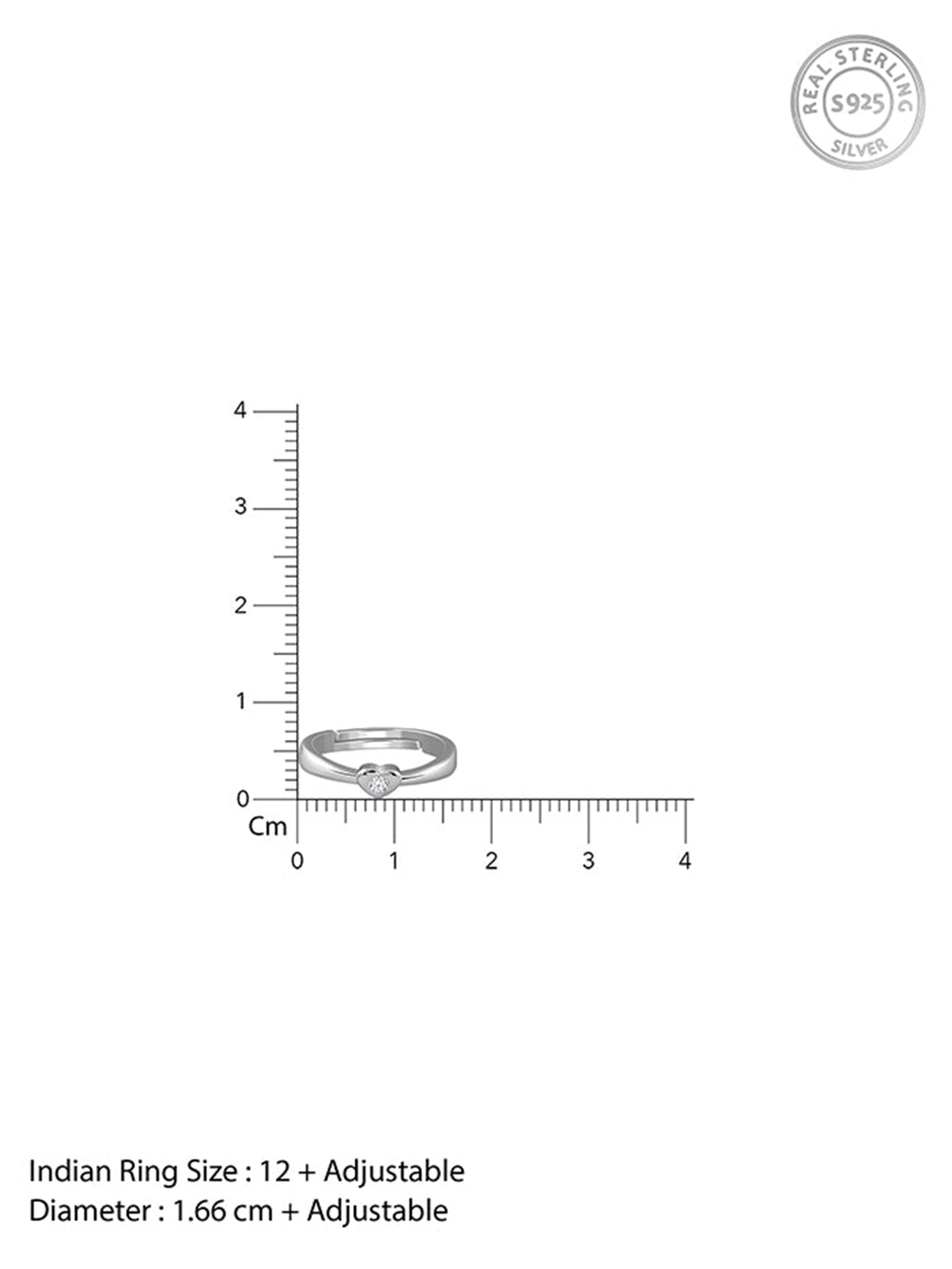 Silver Heartbeam Ring