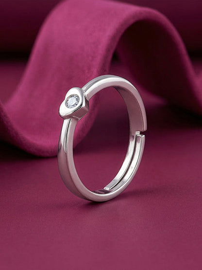 Silver Heartbeam Ring