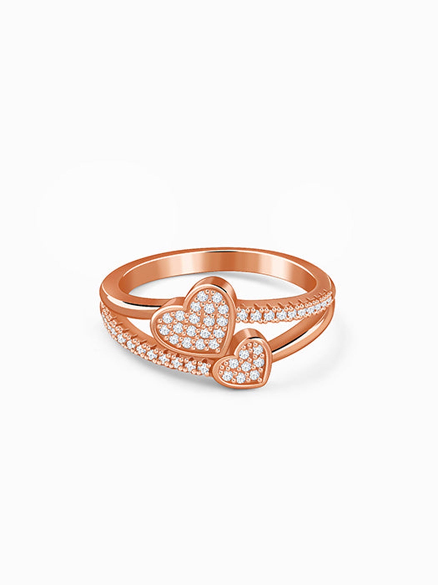 Rose Gold Heart Whisper Ring (Size 12)