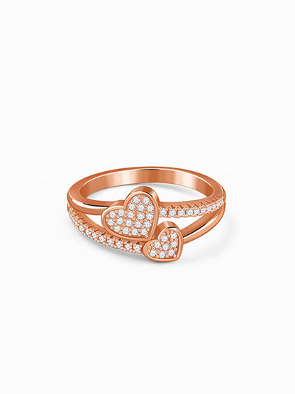 Rose Gold Heart Whisper Ring (Size 12)