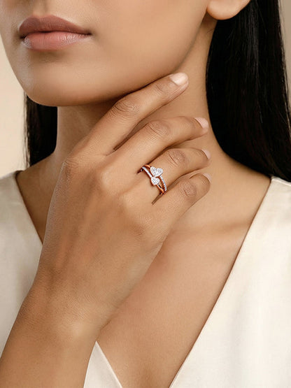 Rose Gold Heart Whisper Ring (Size 12)