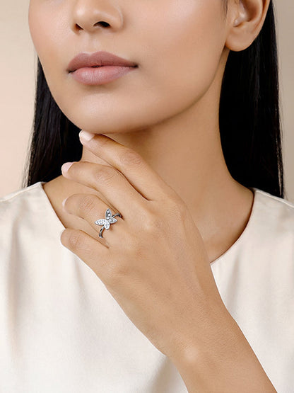 Silver Mod Flutter Ring (Size 12)