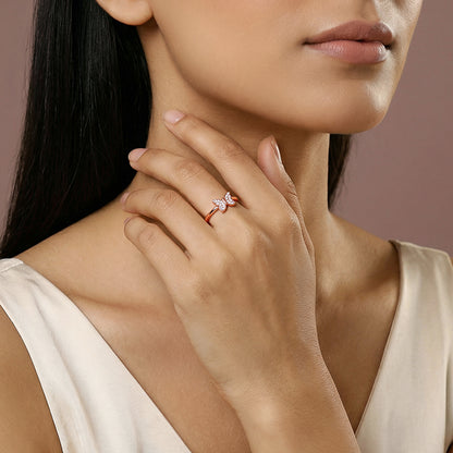 Rose Gold Flutter Shine Ring (Size 12)