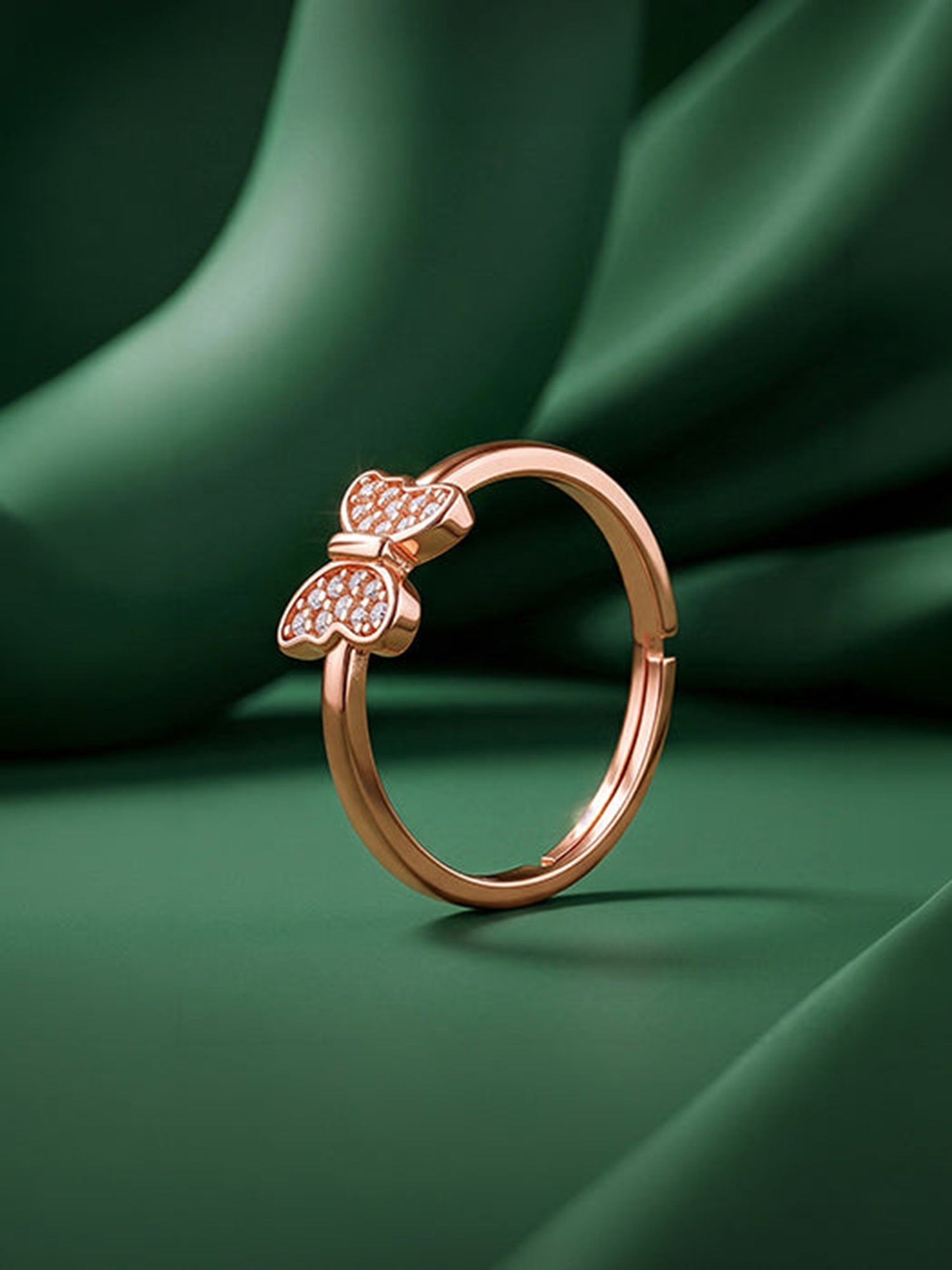 Rose Gold Flutter Shine Ring (Size 12)