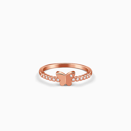 Rose Gold Butterfly Glow Ring (Size 12)