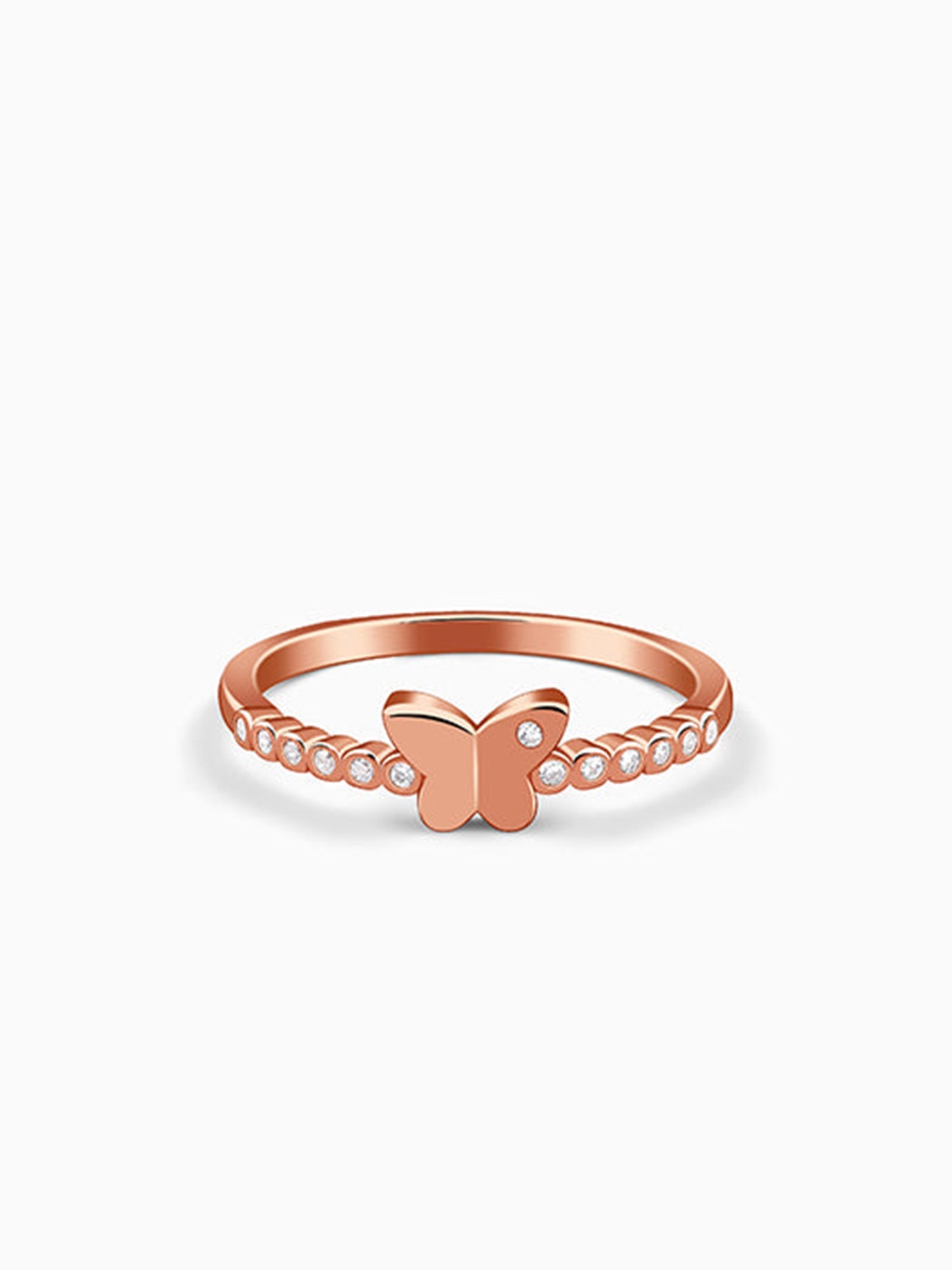 Rose Gold Butterfly Glow Ring (Size 12)