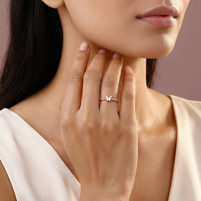 Rose Gold Butterfly Glow Ring (Size 12)