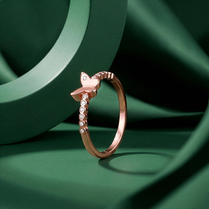Rose Gold Butterfly Glow Ring (Size 12)