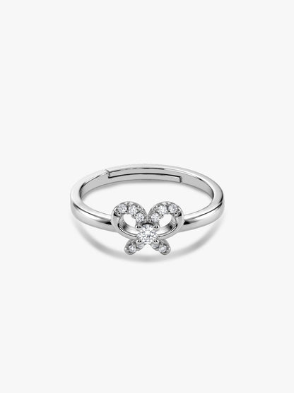 Silver Graceful Bow Ring