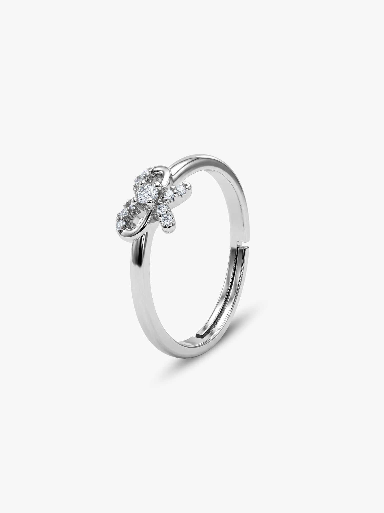 Silver Graceful Bow Ring