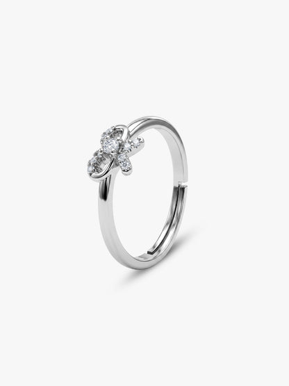 Silver Graceful Bow Ring