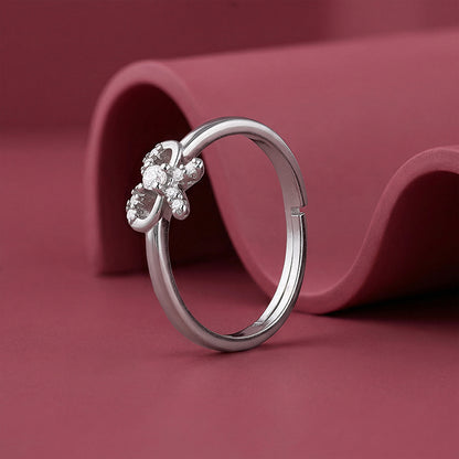 Silver Graceful Bow Ring